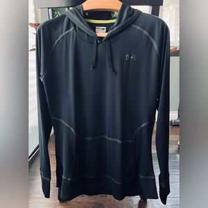 Women’s Large Under Armour, Black Lightweight Compression Hoodie, EUC